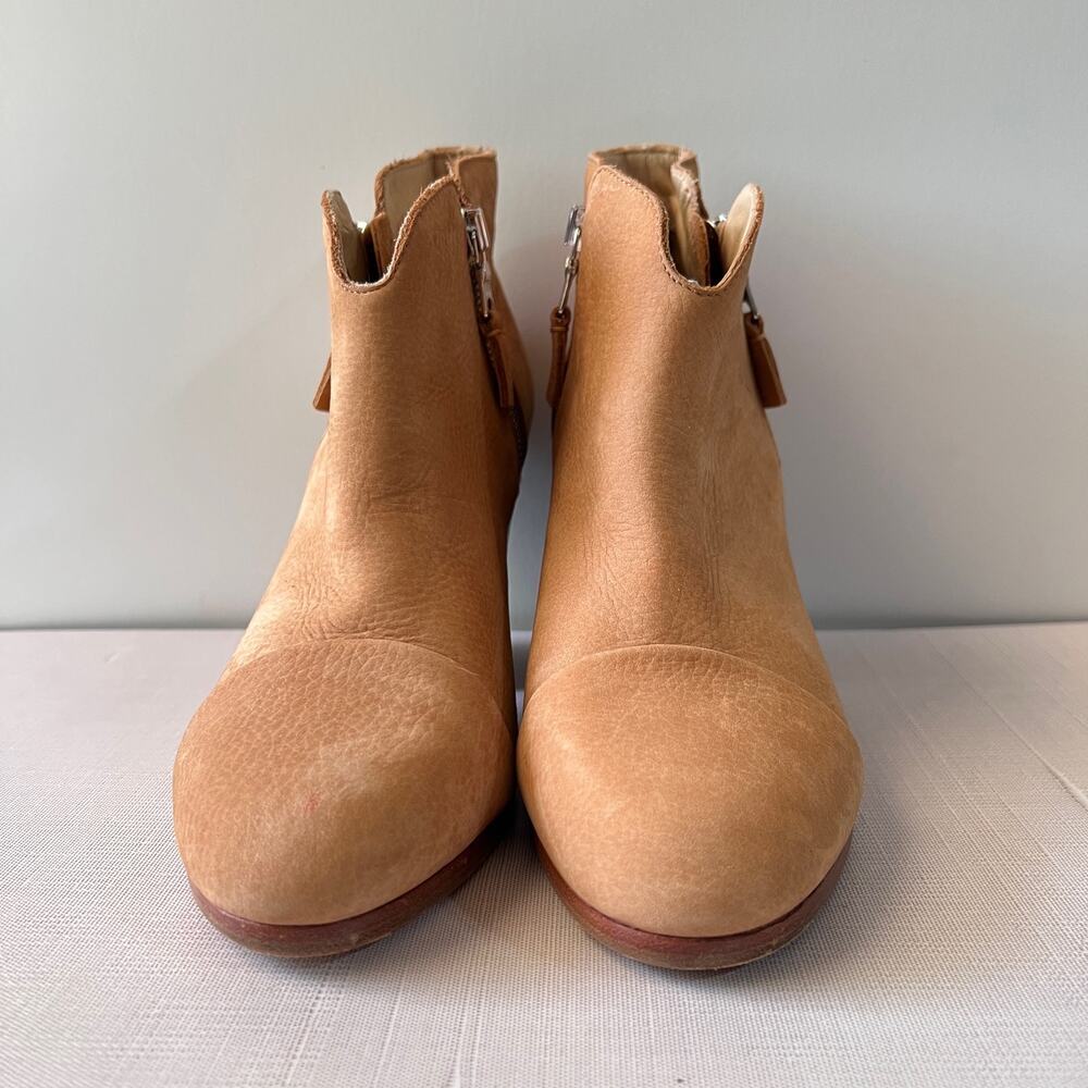 Rag & Bone Margot Leather Ankle Boot Tan Block Heel Side Zipper Womens Size 38.5 - Picture 3 of 8